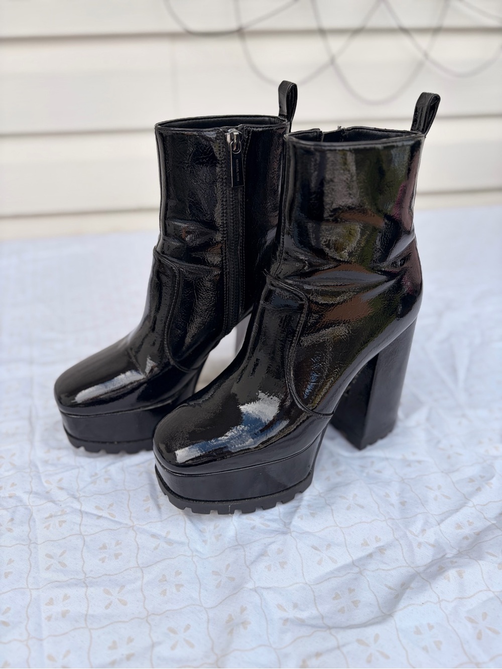 Michael Kors Black Patent Platform Boots